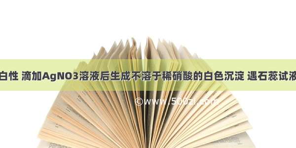 某溶液有漂白性 滴加AgNO3溶液后生成不溶于稀硝酸的白色沉淀 遇石蕊试液先显红色又