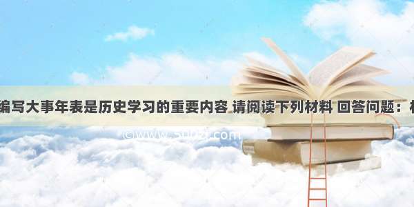 研讨史料 编写大事年表是历史学习的重要内容 请阅读下列材料 回答问题：材料一：法