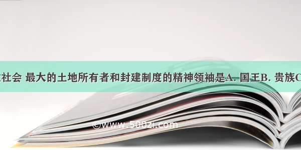 西欧封建社会 最大的土地所有者和封建制度的精神领袖是A. 国王B. 贵族C. 骑士D. 