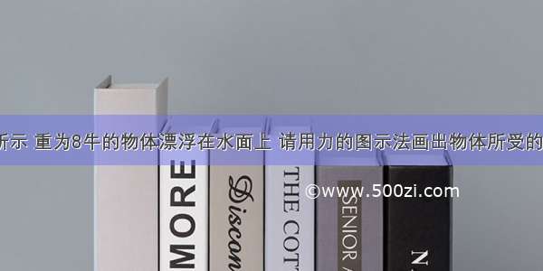 如图所示 重为8牛的物体漂浮在水面上 请用力的图示法画出物体所受的浮力．