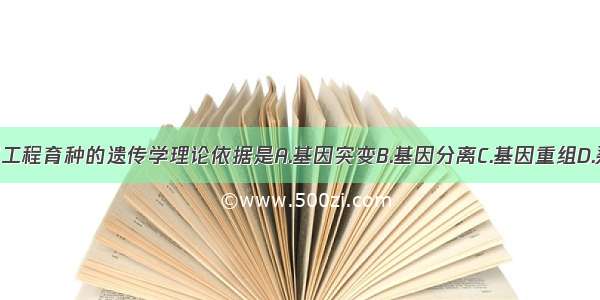 单选题基因工程育种的遗传学理论依据是A.基因突变B.基因分离C.基因重组D.染色体畸变