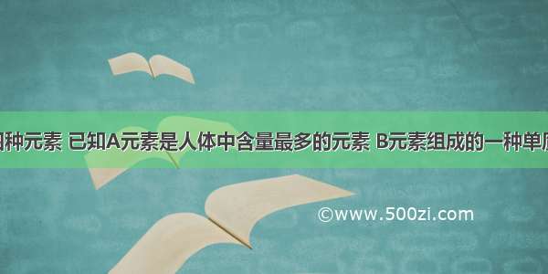 A B C D四种元素 已知A元素是人体中含量最多的元素 B元素组成的一种单质是天然存