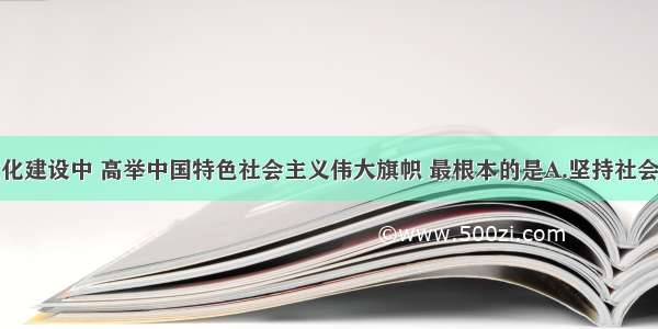 单选题在文化建设中 高举中国特色社会主义伟大旗帜 最根本的是A.坚持社会主义核心价