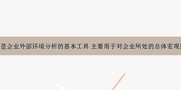 PEST分析法是企业外部环境分析的基本工具 主要用于对企业所处的总体宏观环境中影响战