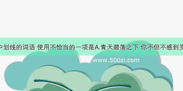 下列各句中划线的词语 使用不恰当的一项是A.青天碧落之下 你不但不感到岁时的肃杀 