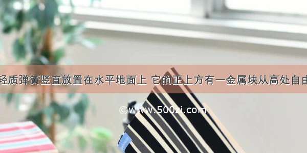 如图所示 轻质弹簧竖直放置在水平地面上 它的正上方有一金属块从高处自由下落 从金