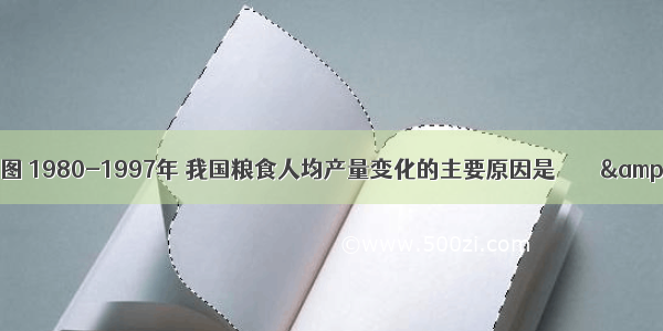 如图 1980-1997年 我国粮食人均产量变化的主要原因是        &n