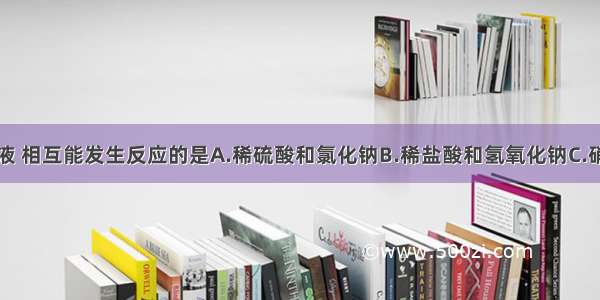 下列各组溶液 相互能发生反应的是A.稀硫酸和氯化钠B.稀盐酸和氢氧化钠C.硝酸钠和硫酸