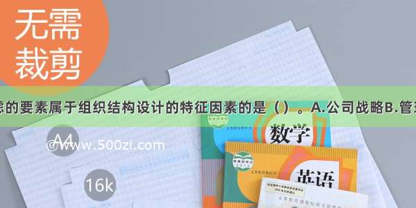 案例中所考虑的要素属于组织结构设计的特征因素的是（）。A.公司战略B.管理层次和管理