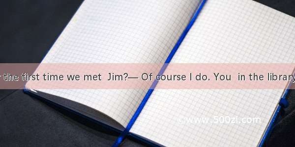 — Remember the first time we met  Jim?— Of course I do. You  in the library. A. were read