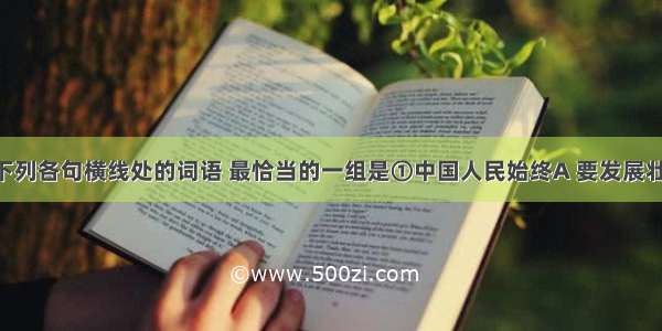 依次填入下列各句横线处的词语 最恰当的一组是①中国人民始终A 要发展壮大自己 只