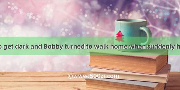 It was starting to get dark and Bobby turned to walk home when suddenly his eyes caught th