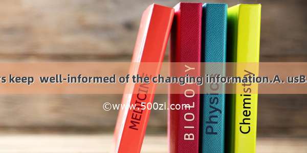 We should always keep  well-informed of the changing information.A. usB. oursC. ourselves