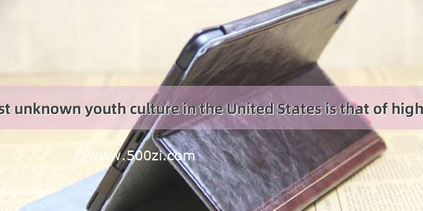 One of the most unknown youth culture in the United States is that of high school and col