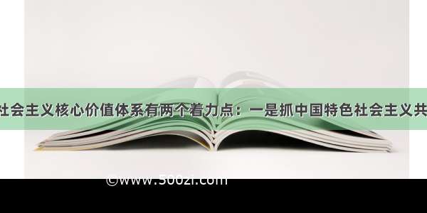 单选题建设社会主义核心价值体系有两个着力点：一是抓中国特色社会主义共同理想教育；