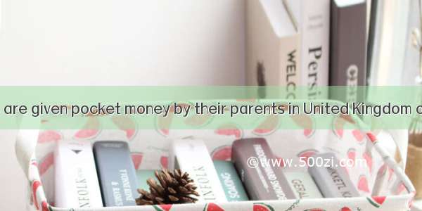 Most teenagers are given pocket money by their parents in United Kingdom of Great Britain