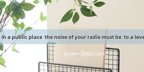 Since you are in a public place  the noise of your radio must be  to a level that we all f