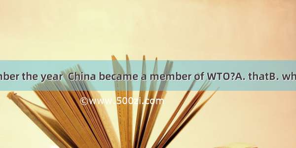 Do you still remember the year  China became a member of WTO?A. thatB. whichC. when D. wha