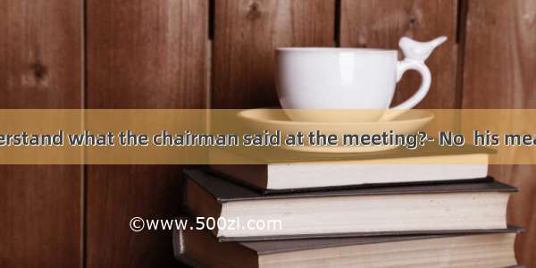 Did you understand what the chairman said at the meeting?- No  his meaning didn’t .