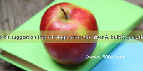 All agreed to his suggestion that a bridge across the river.A. builtB. be builtC. would bu