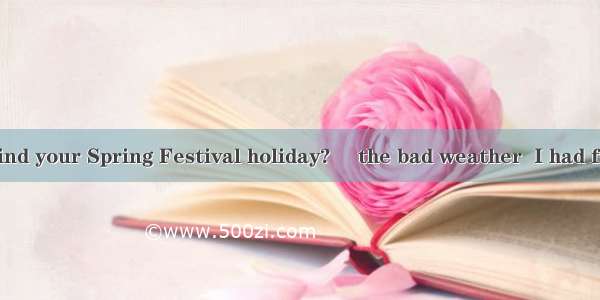 ― How did you find your Spring Festival holiday?― the bad weather  I had fun meeting frien