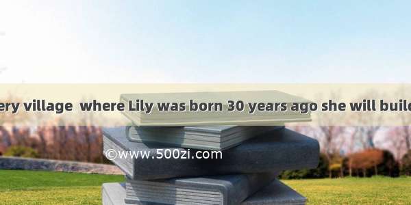 It is in this very village  where Lily was born 30 years ago she will build her first art