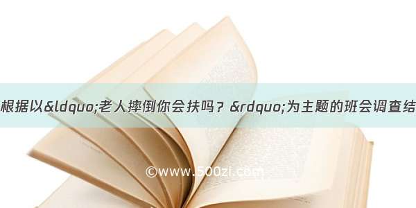 假如你是李华 请你根据以&ldquo;老人摔倒你会扶吗？&rdquo;为主题的班会调查结果及你自已的意见