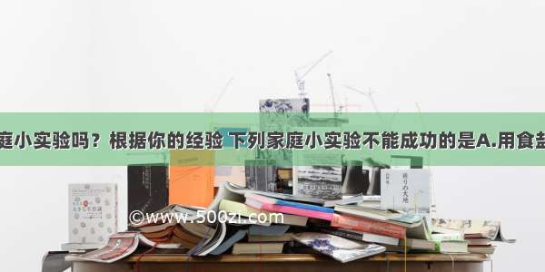 你经常做家庭小实验吗？根据你的经验 下列家庭小实验不能成功的是A.用食盐水浸泡菜刀