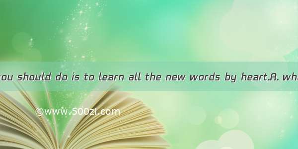 The first thing  you should do is to learn all the new words by heart.A. whatB. thatC. whi