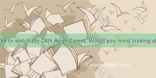 —— I’ll go to Korea to watch the 14th Asian Games. Would you mind looking after my dog? ——