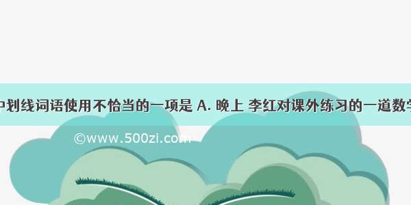 下列各句中划线词语使用不恰当的一项是 A. 晚上 李红对课外练习的一道数学难题冥思