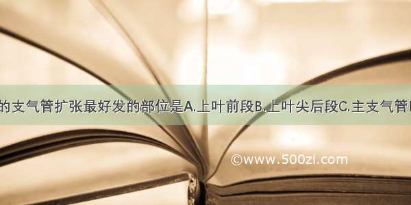 因结核引起的支气管扩张最好发的部位是A.上叶前段B.上叶尖后段C.主支气管D.中叶E.下叶