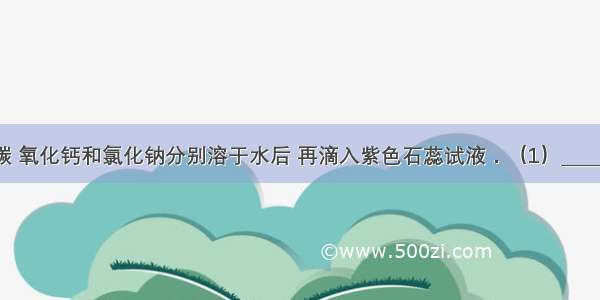 将二氧化碳 氧化钙和氯化钠分别溶于水后 再滴入紫色石蕊试液．（1）________溶于水