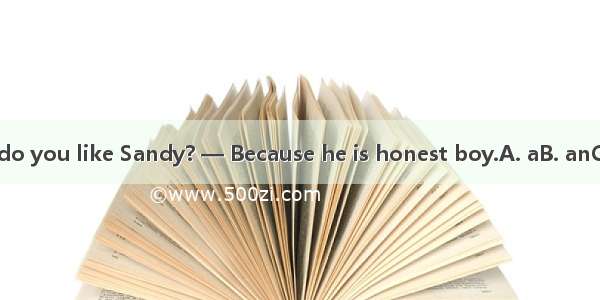 — Why do you like Sandy? — Because he is honest boy.A. aB. anC. theD. /