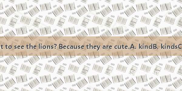 Why do you want to see the lions? Because they are cute.A. kindB. kindsC. a kind ofD. kind