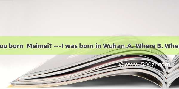 - were you born  Meimei? ---I was born in Wuhan.A. Where B. When C. Why