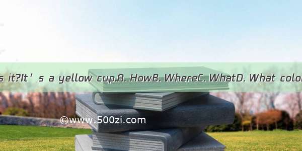 --is it?It’s a yellow cup.A. HowB. WhereC. WhatD. What color