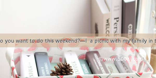 —Tom  what do you want to do this weekend?—I  a picnic with my family in the country.A. h