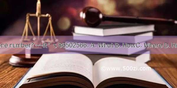 is your phone number? --It’s 86502566. A. What B. HowC. Where D. How many