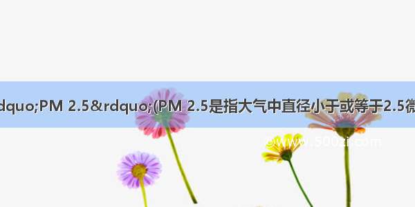 备受社会关注的“PM 2.5”(PM 2.5是指大气中直径小于或等于2.5微米的颗粒物 也称为