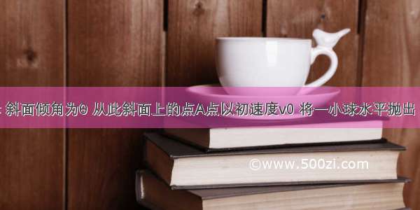 如图所示 斜面倾角为θ 从此斜面上的点A点以初速度v0 将一小球水平抛出 它落在斜