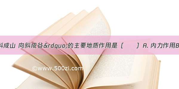 造成“背斜成山 向斜成谷”的主要地质作用是（　　）A. 内力作用B. 变质作用C. 侵