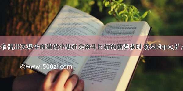 党的十七大报告在提出实现全面建设小康社会奋斗目标的新要求时 将“扩大社会主义民主