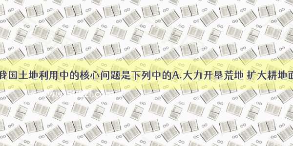 单选题当前 我国土地利用中的核心问题是下列中的A.大力开垦荒地 扩大耕地面积B.增加对