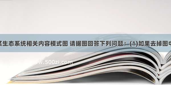 下图表示某生态系统相关内容模式图 请据图回答下列问题：(1)如果去掉图中的箭头④ 