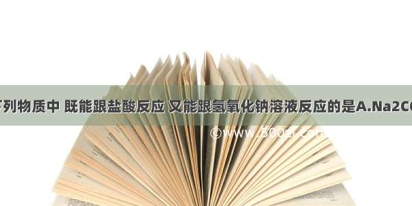 单选题下列物质中 既能跟盐酸反应 又能跟氢氧化钠溶液反应的是A.Na2CO3B.FeC