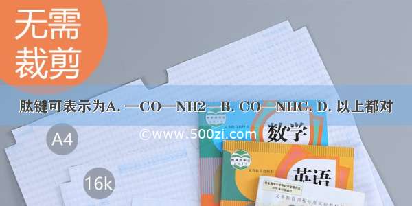 肽键可表示为A. —CO—NH2—B. CO—NHC. D. 以上都对