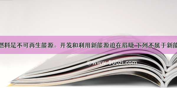 单选题化石燃料是不可再生能源。开发和利用新能源迫在眉睫 下列不属于新能源的是A.风