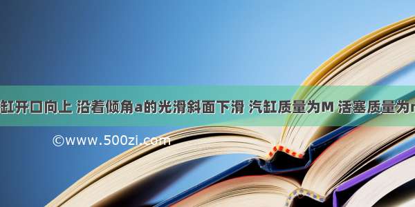 一圆柱形气缸开口向上 沿着倾角a的光滑斜面下滑 汽缸质量为M 活塞质量为m横截面积S