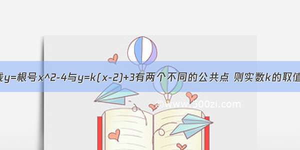 若曲线y=根号x^2-4与y=k(x-2)+3有两个不同的公共点 则实数k的取值范围